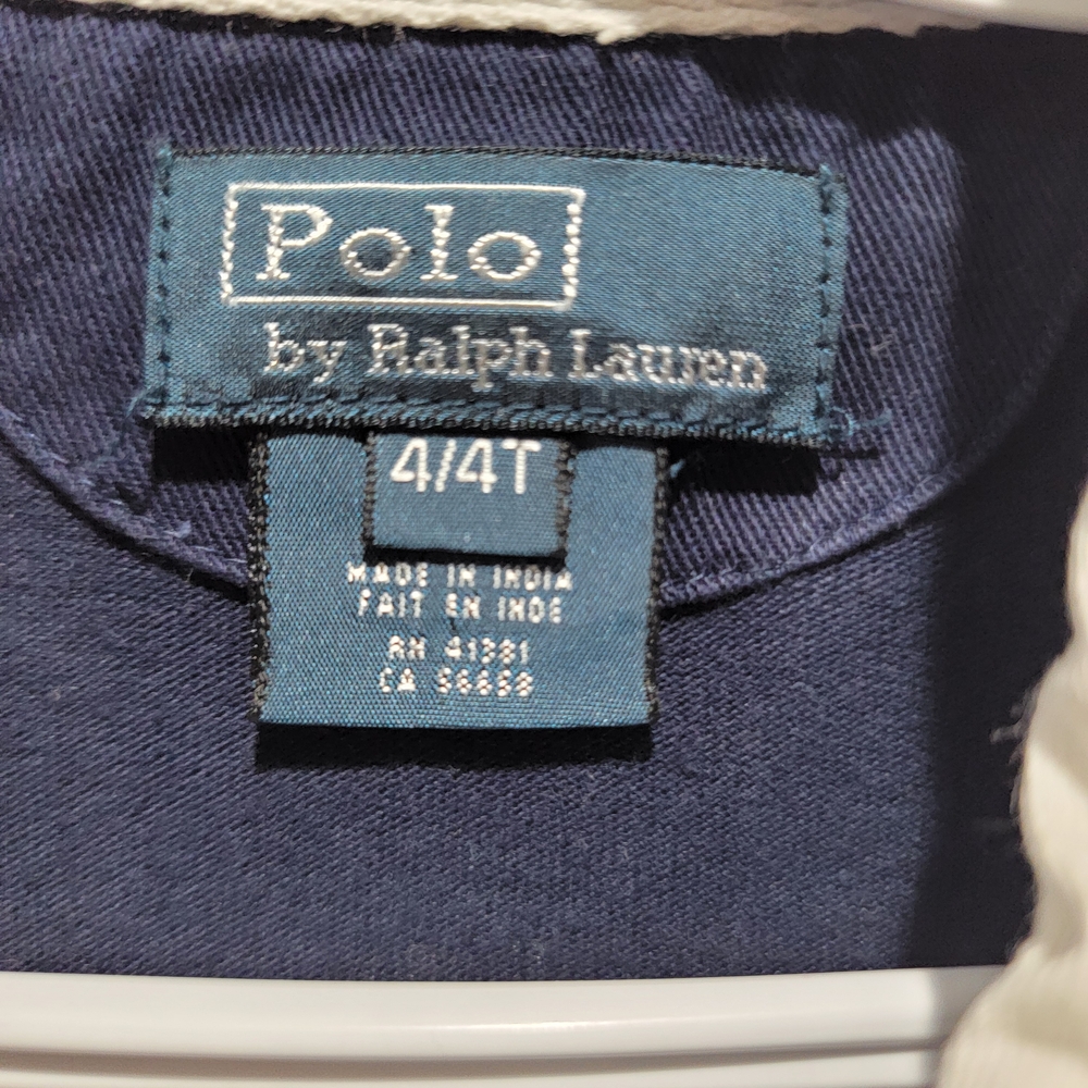 Ralph Lauren Kids Polo Navy, White, and Yellow Shirt Sz 4T - Picture 2 of 4